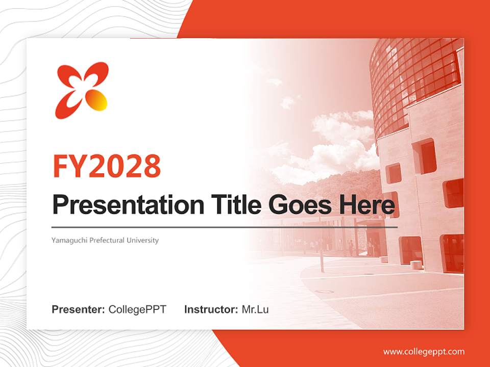 Yamaguchi Prefectural University Academic Presentation/Research Findings Report PPT Template4:3 ratio PPT effect preview image5