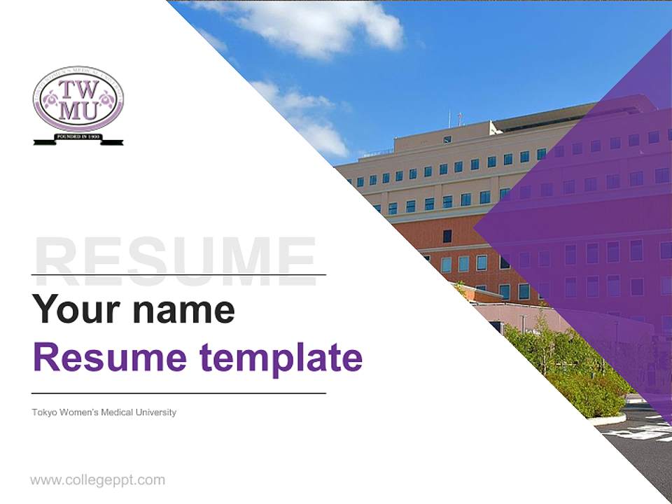 Tokyo Women’s Medical University Resume PPT Template4:3 ratio PPT effect preview image5