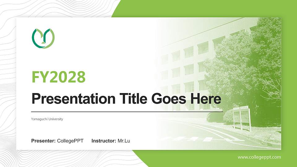 Yamaguchi University Academic Presentation/Research Findings Report PPT Template16:9 ratio PPT effect preview image