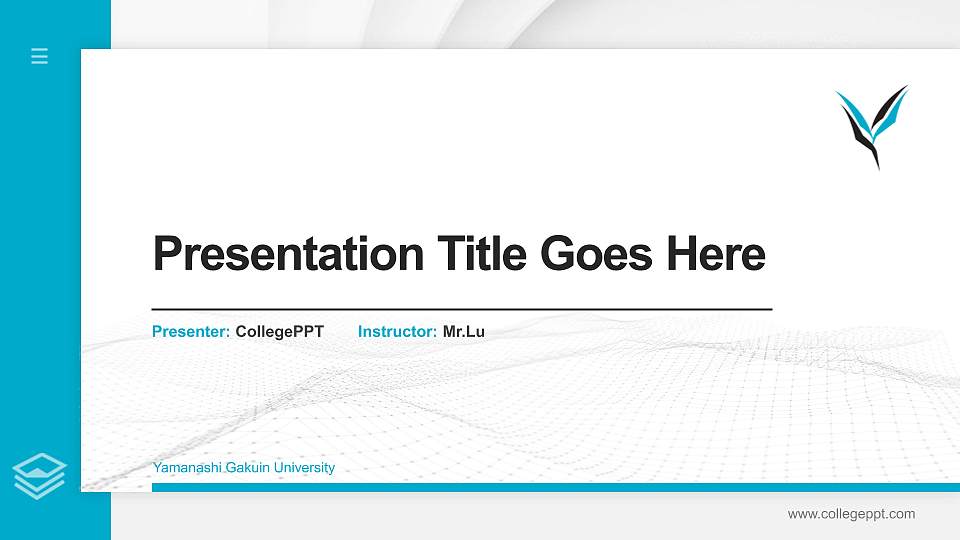Yamanashi Gakuin University Thesis Proposal/Graduation Defense PPT Template16:9 ratio PPT effect preview image