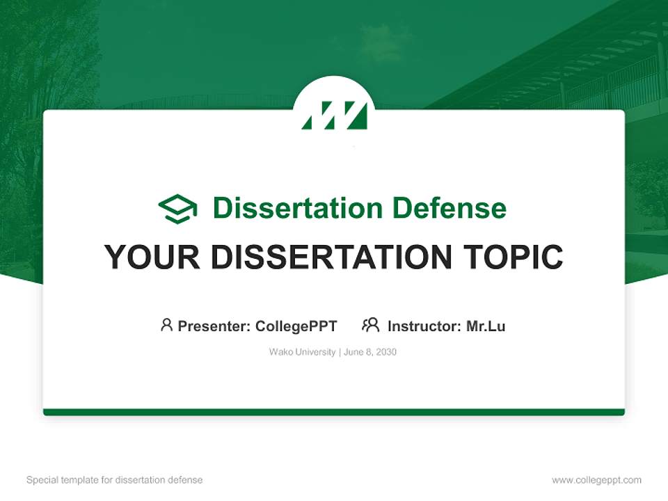 Wako University Graduation Thesis Defense PPT Template4:3 ratio PPT effect preview image7