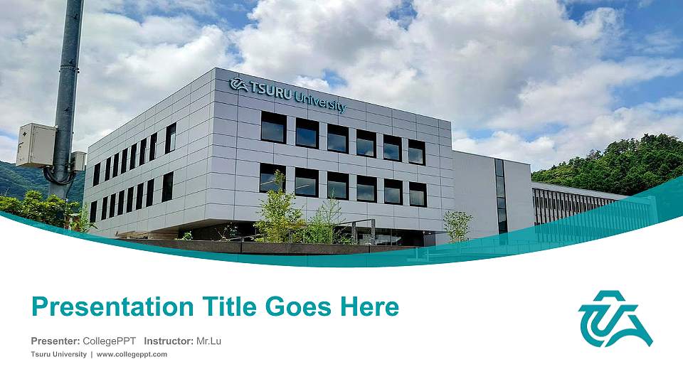 Tsuru University Course/Courseware Creation PPT Template16:9 ratio PPT effect preview image