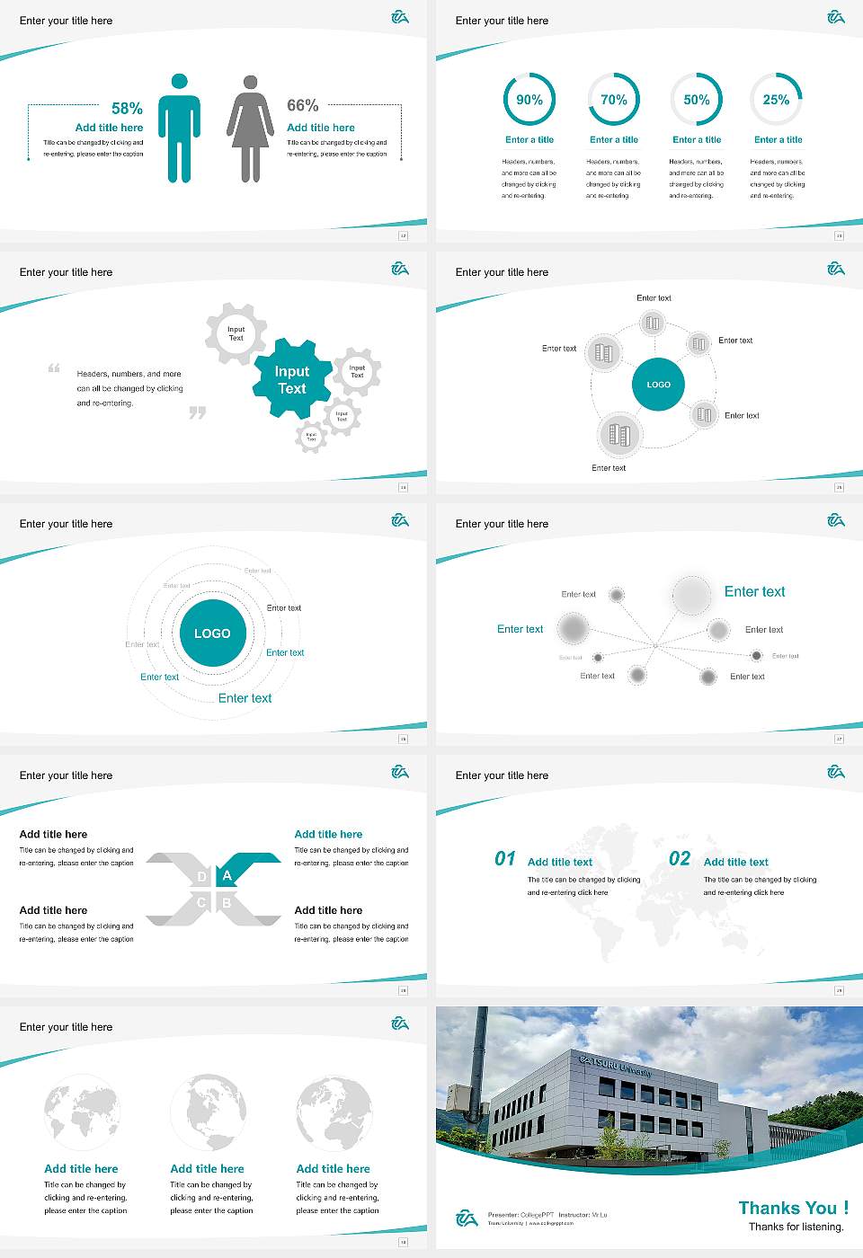Tsuru University Course/Courseware Creation PPT Template16:9 ratio PPT effect preview image4