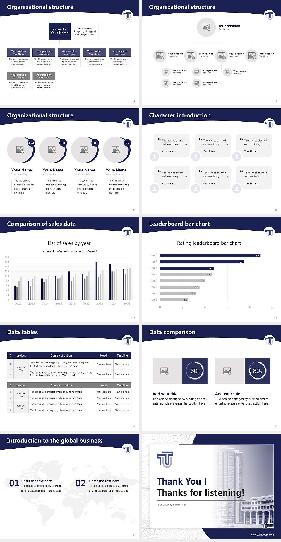 Tokyo University of Technology Academic Presentation/Research Findings Report PPT Template4:3 ratio PPT effect preview image4