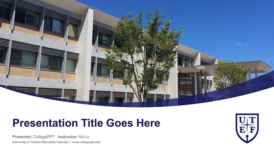 University of Teacher Education Fukuoka Course/Courseware Creation PPT Template16:9 ratio PPT effect preview image