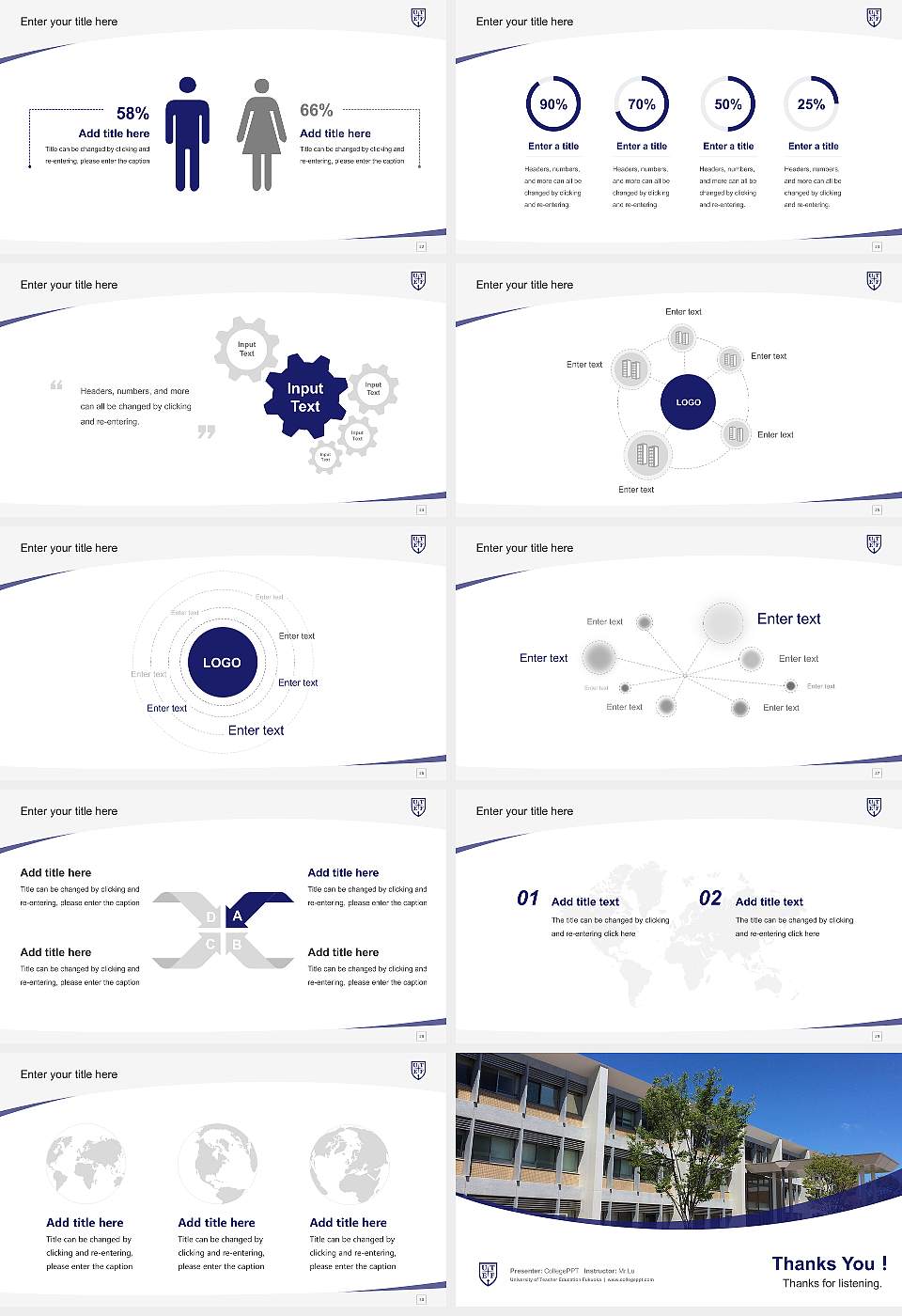 University of Teacher Education Fukuoka Course/Courseware Creation PPT Template16:9 ratio PPT effect preview image4