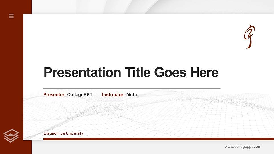Utsunomiya University Thesis Proposal/Graduation Defense PPT Template16:9 ratio PPT effect preview image