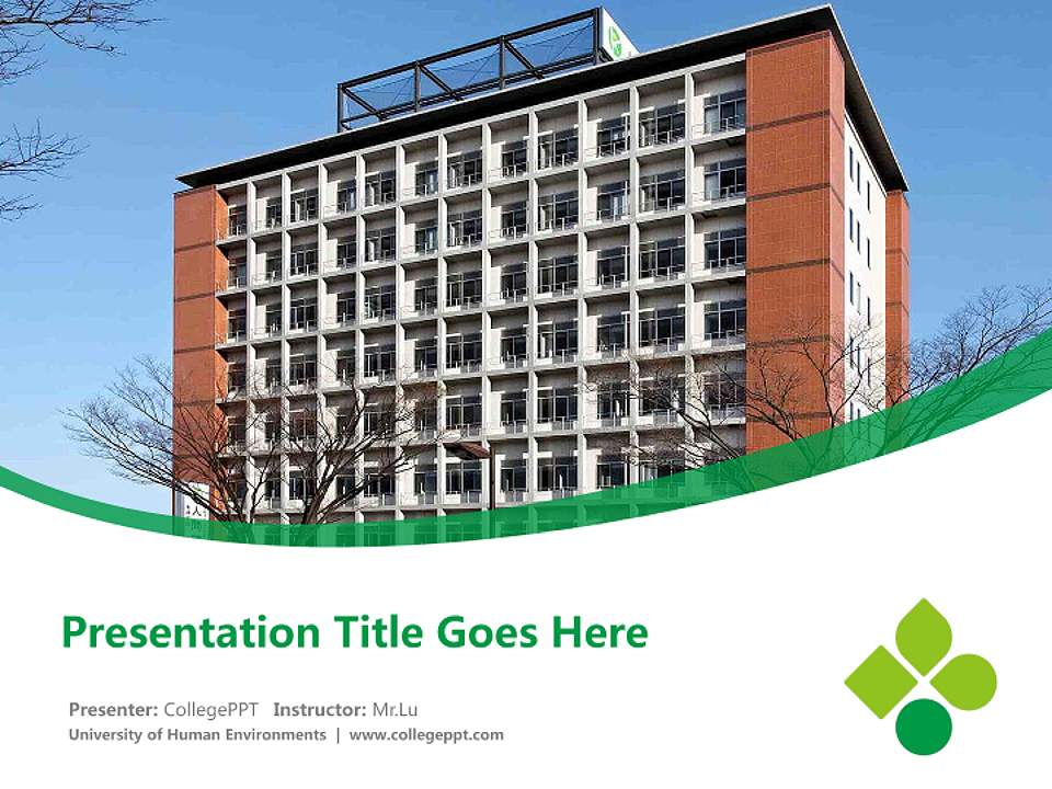 University of Human Environments Course/Courseware Creation PPT Template4:3 ratio PPT effect preview image5