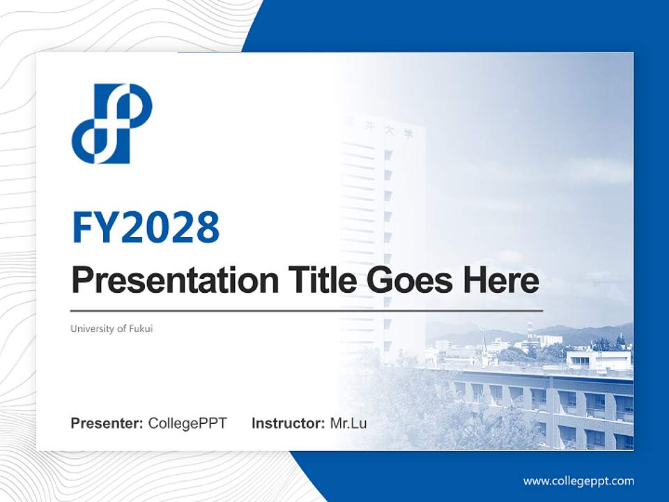 University of Fukui Academic Presentation/Research Findings Report PPT Template4:3 ratio PPT effect preview image5