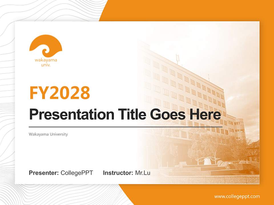 Wakayama University Academic Presentation/Research Findings Report PPT Template4:3 ratio PPT effect preview image5