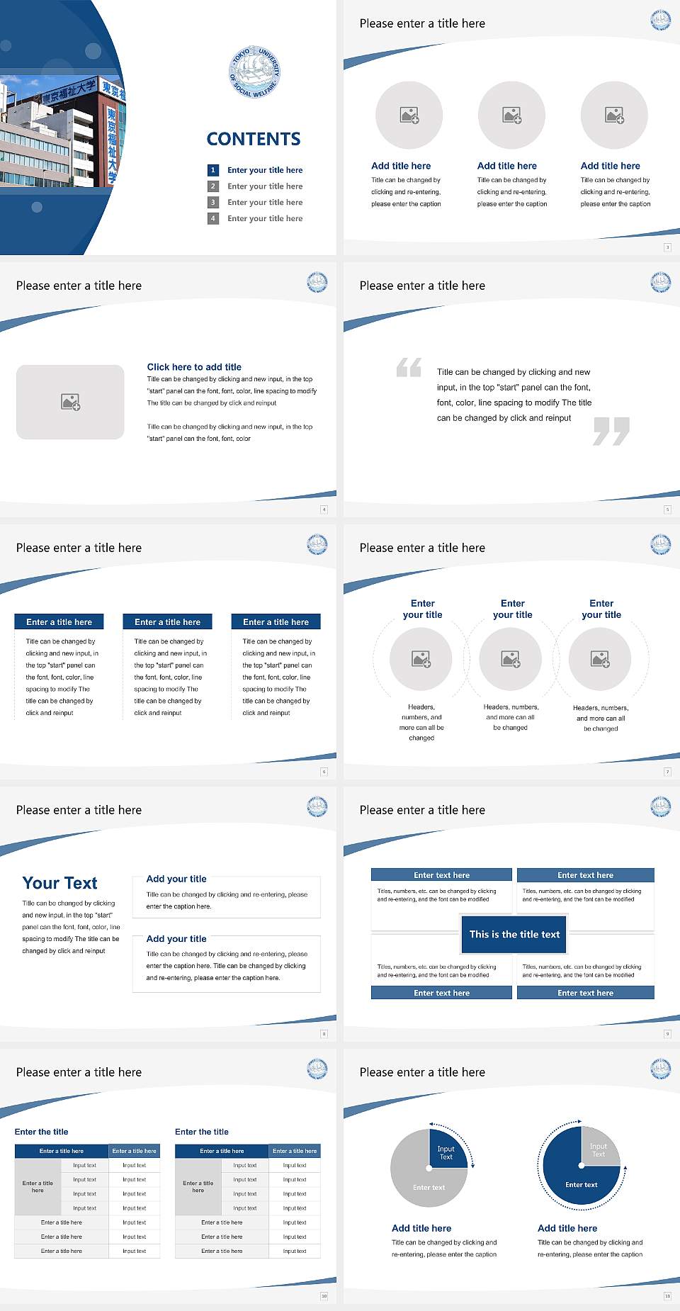 Tokyo University of Social Welfare（Nagoya campus） Course/Courseware Creation PPT Template4:3 ratio PPT effect preview image2