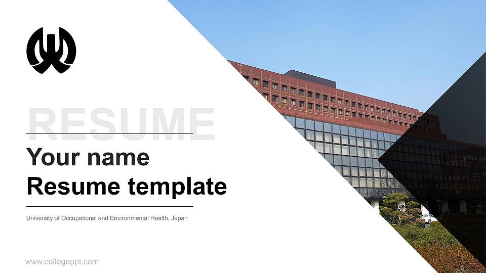 University of Occupational and Environmental Health, Japan Resume PPT Template16:9 ratio PPT effect preview image