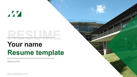 Wako University Resume PPT Template