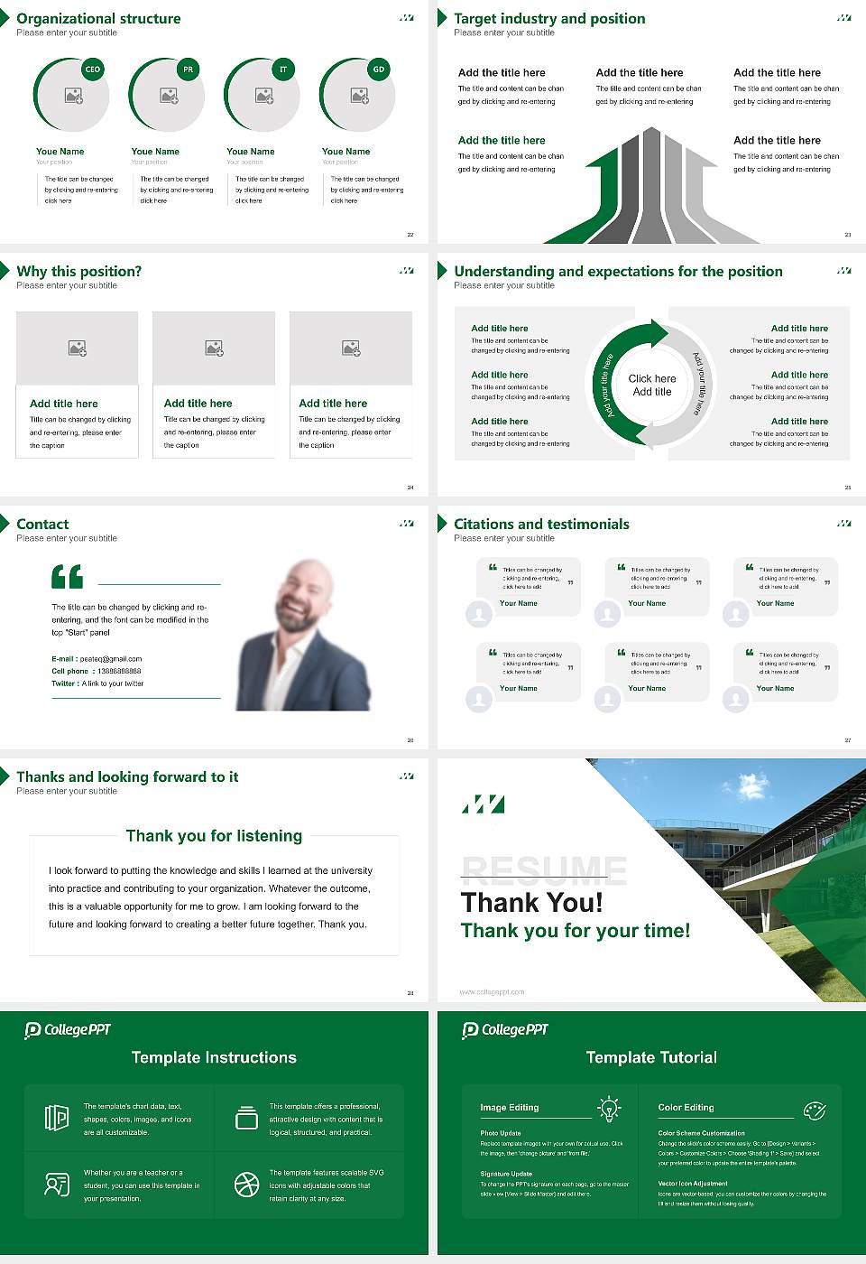 Wako University Resume PPT Template16:9 ratio PPT effect preview image4