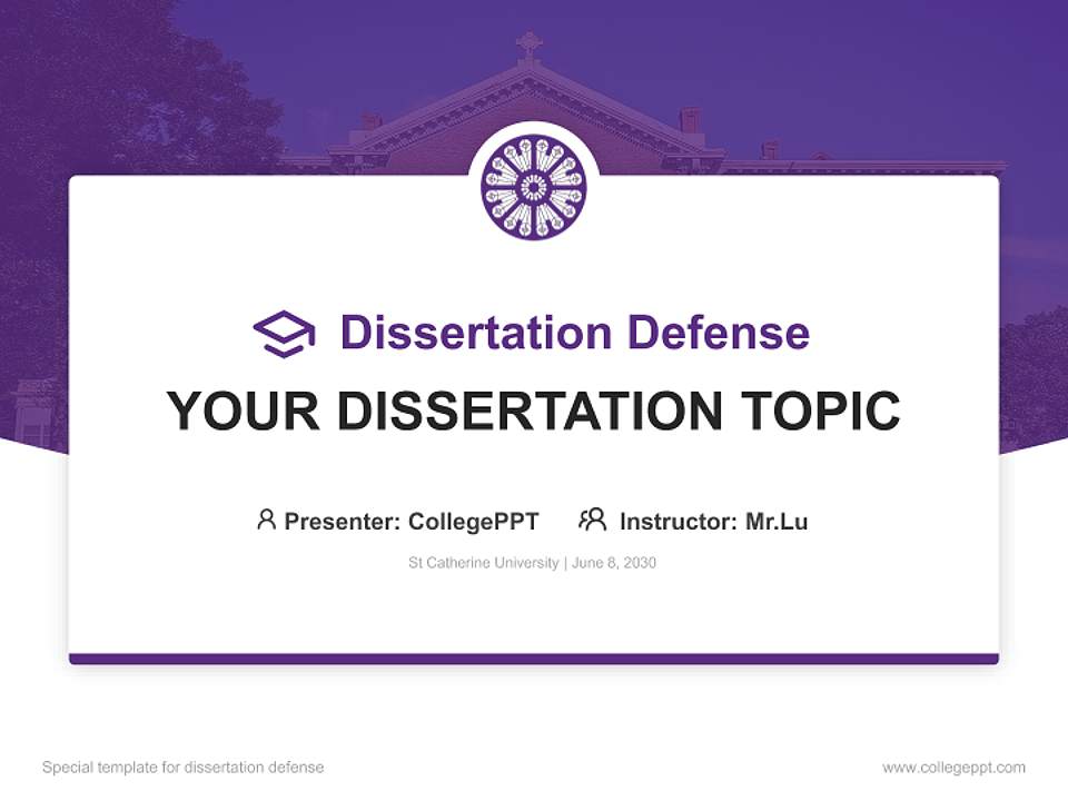 St.Catherine University Graduation Thesis Defense PPT Template4:3 ratio PPT effect preview image7
