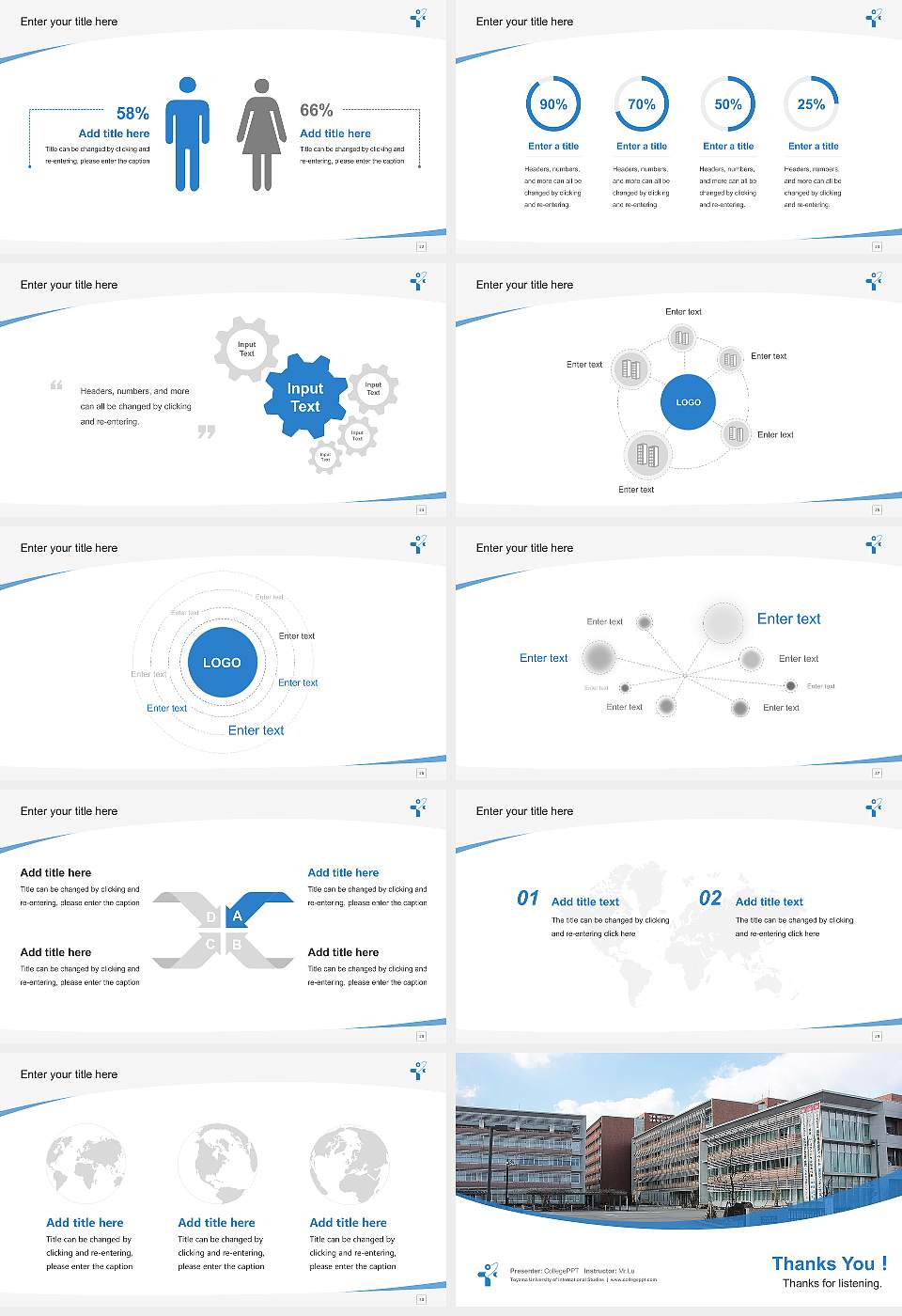 Toyama University of International Studies Course/Courseware Creation PPT Template16:9 ratio PPT effect preview image4
