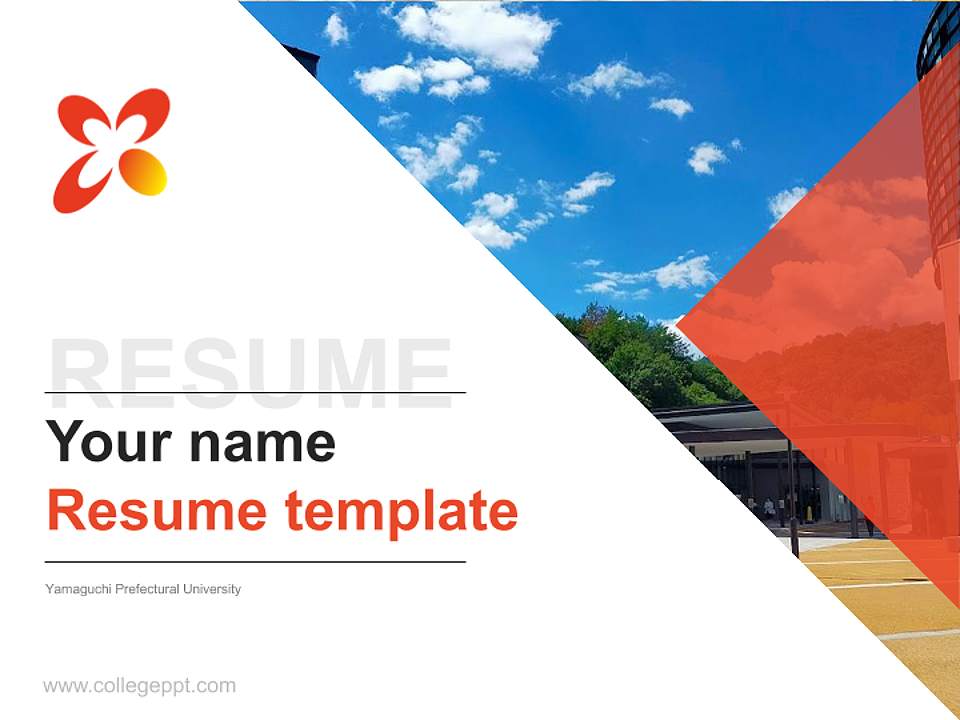 Yamaguchi Prefectural University Resume PPT Template4:3 ratio PPT effect preview image5