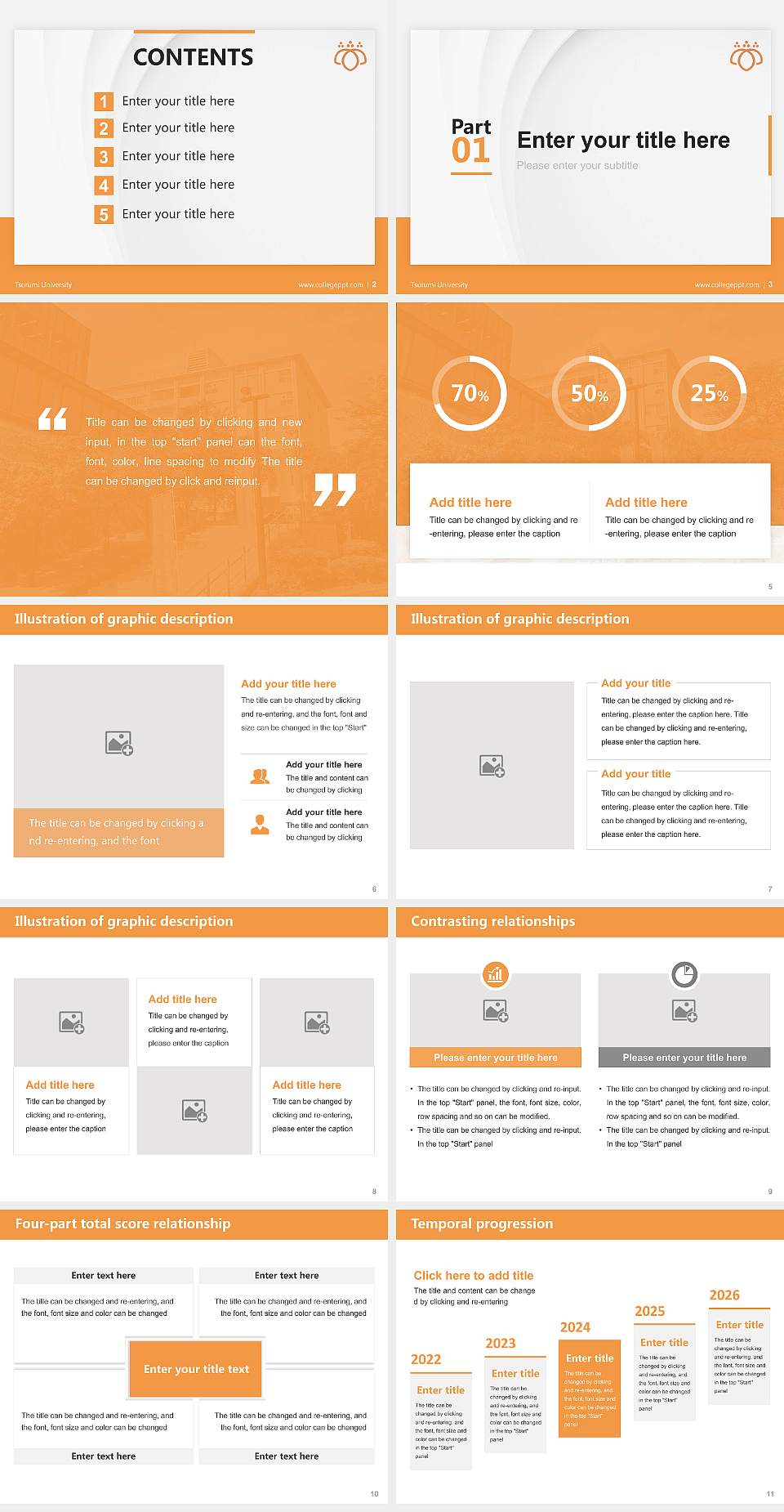 Tsurumi University Thesis Proposal/Graduation Defense PPT Template4:3 ratio PPT effect preview image2