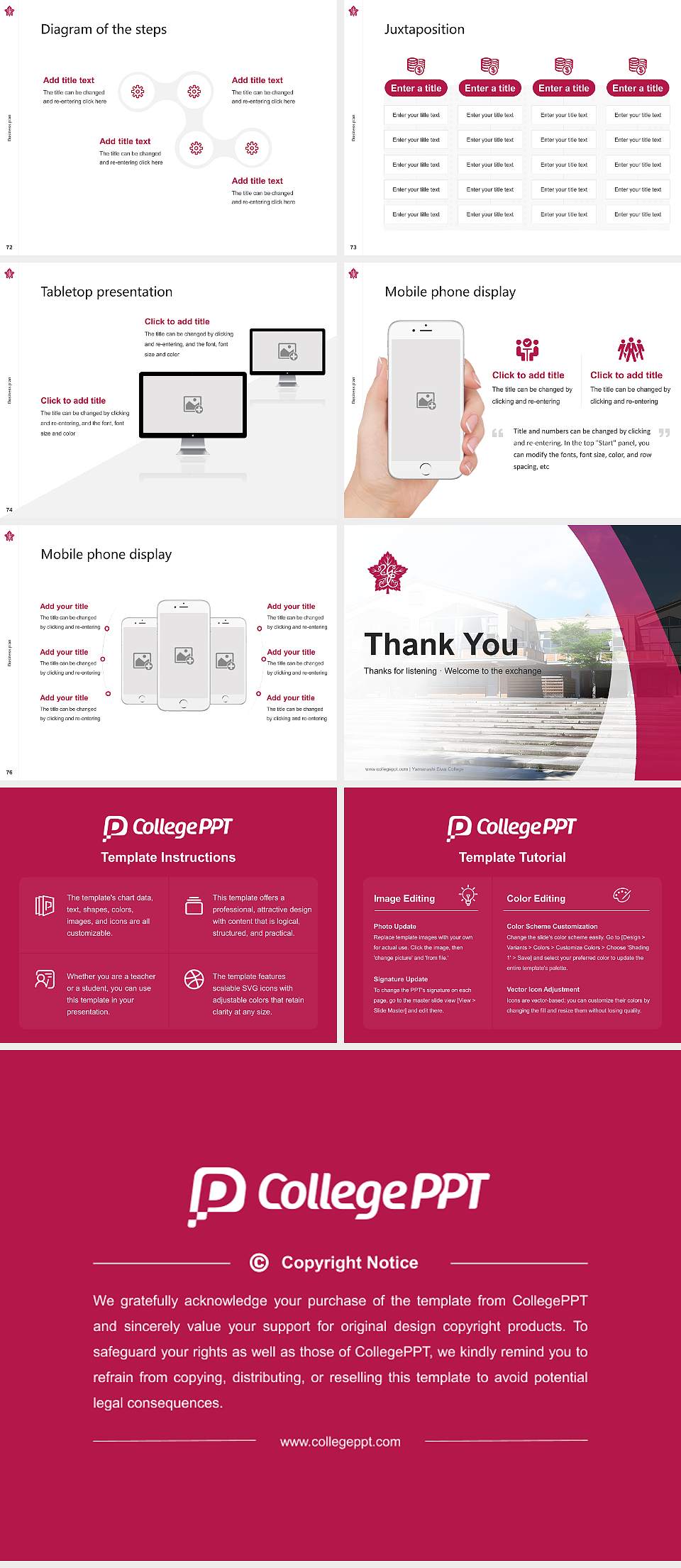 Yamanashi Eiwa College Competition/Entrepreneurship Contest PPT Template4:3 ratio PPT effect preview image9