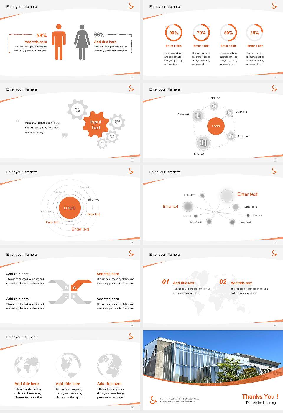 Toyohashi Sozo University Course/Courseware Creation PPT Template16:9 ratio PPT effect preview image4