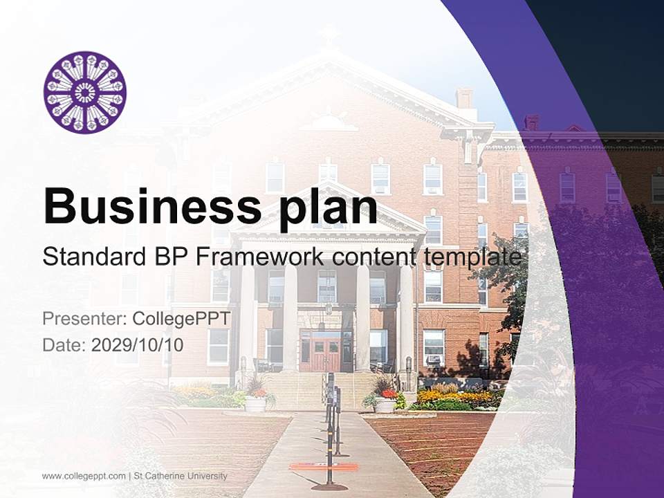St.Catherine University Competition/Entrepreneurship Contest PPT Template4:3 ratio PPT effect preview image9