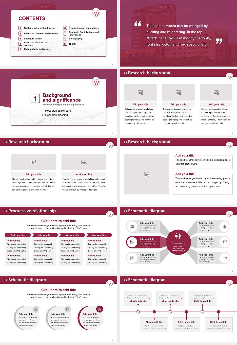 Wayo Women’s University Graduation Thesis Defense PPT Template16:9 ratio PPT effect preview image2