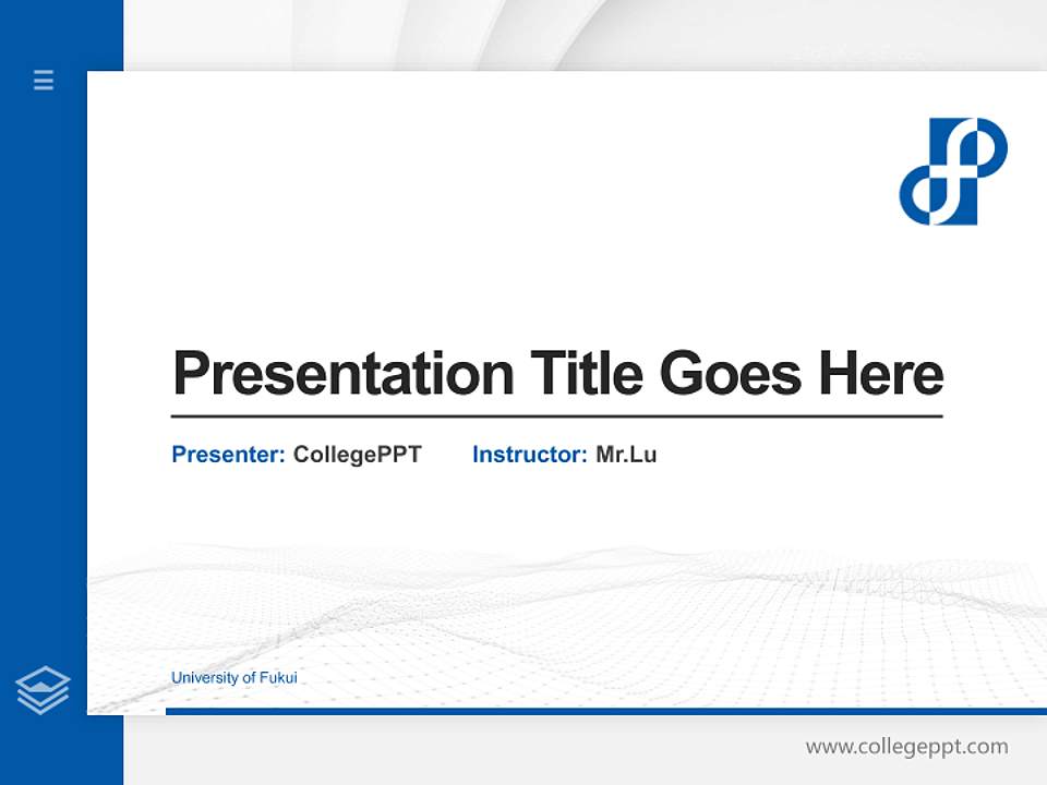 University of Fukui Thesis Proposal/Graduation Defense PPT Template4:3 ratio PPT effect preview image5