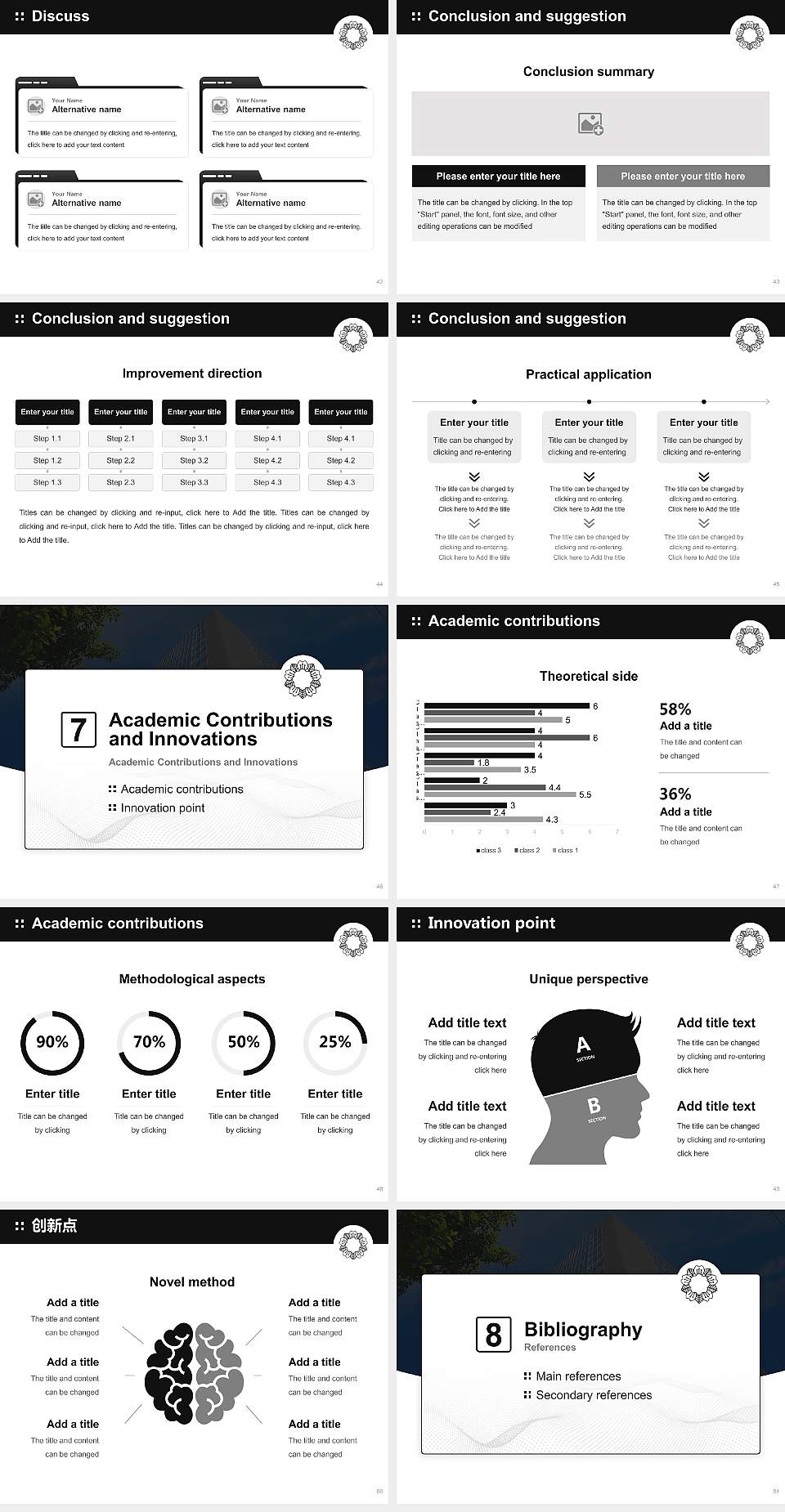 Ueno Gakuen University Graduation Thesis Defense PPT Template4:3 ratio PPT effect preview image6