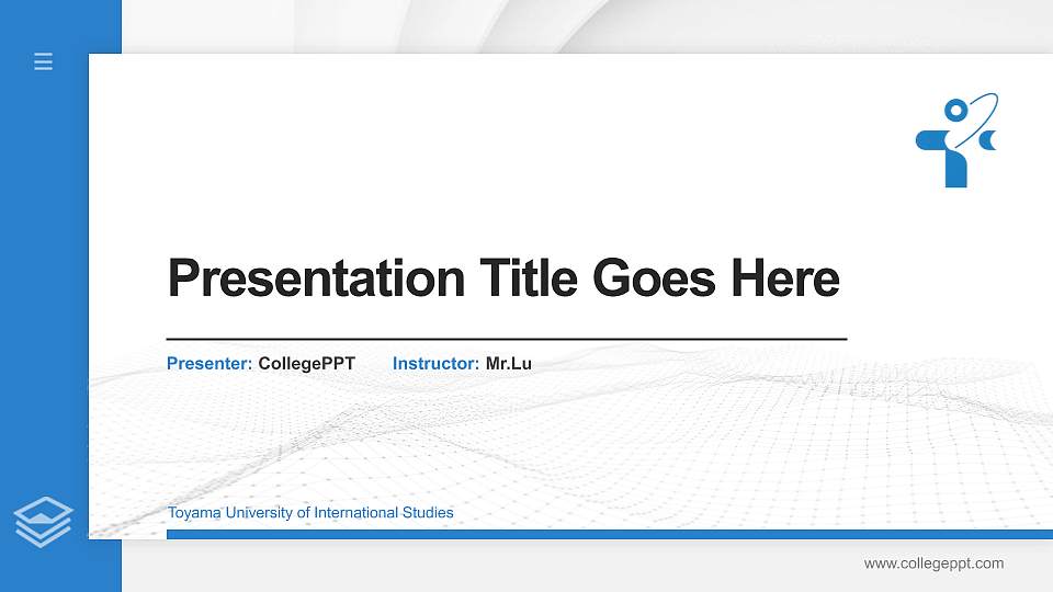 Toyama University of International Studies Thesis Proposal/Graduation Defense PPT Template16:9 ratio PPT effect preview image