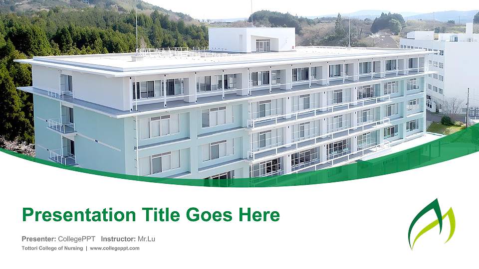 Tottori College of Nursing Course/Courseware Creation PPT Template16:9 ratio PPT effect preview image