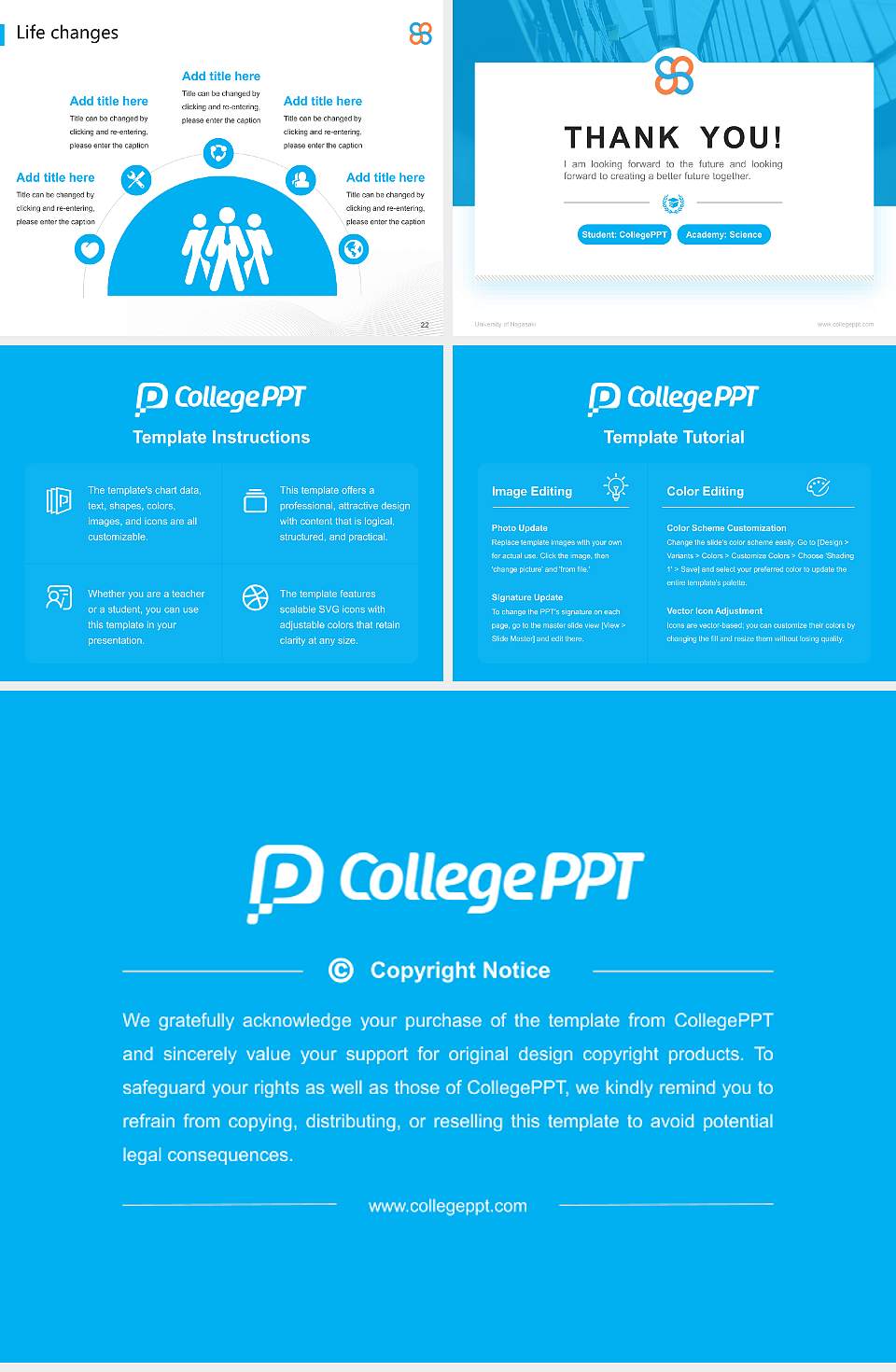 University of Nagasaki National Scholarship Defense PPT Template4:3 ratio PPT effect preview image4