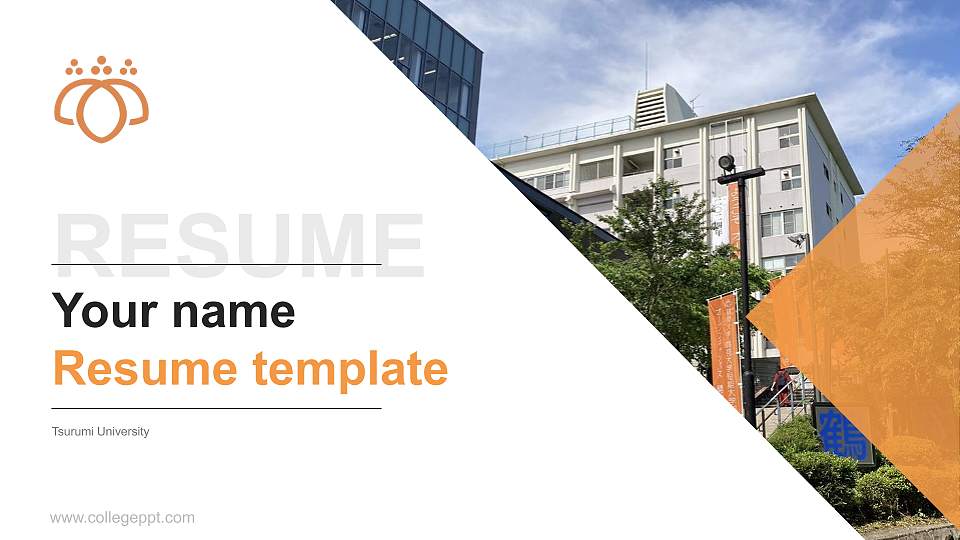 Tsurumi University Resume PPT Template16:9 ratio PPT effect preview image