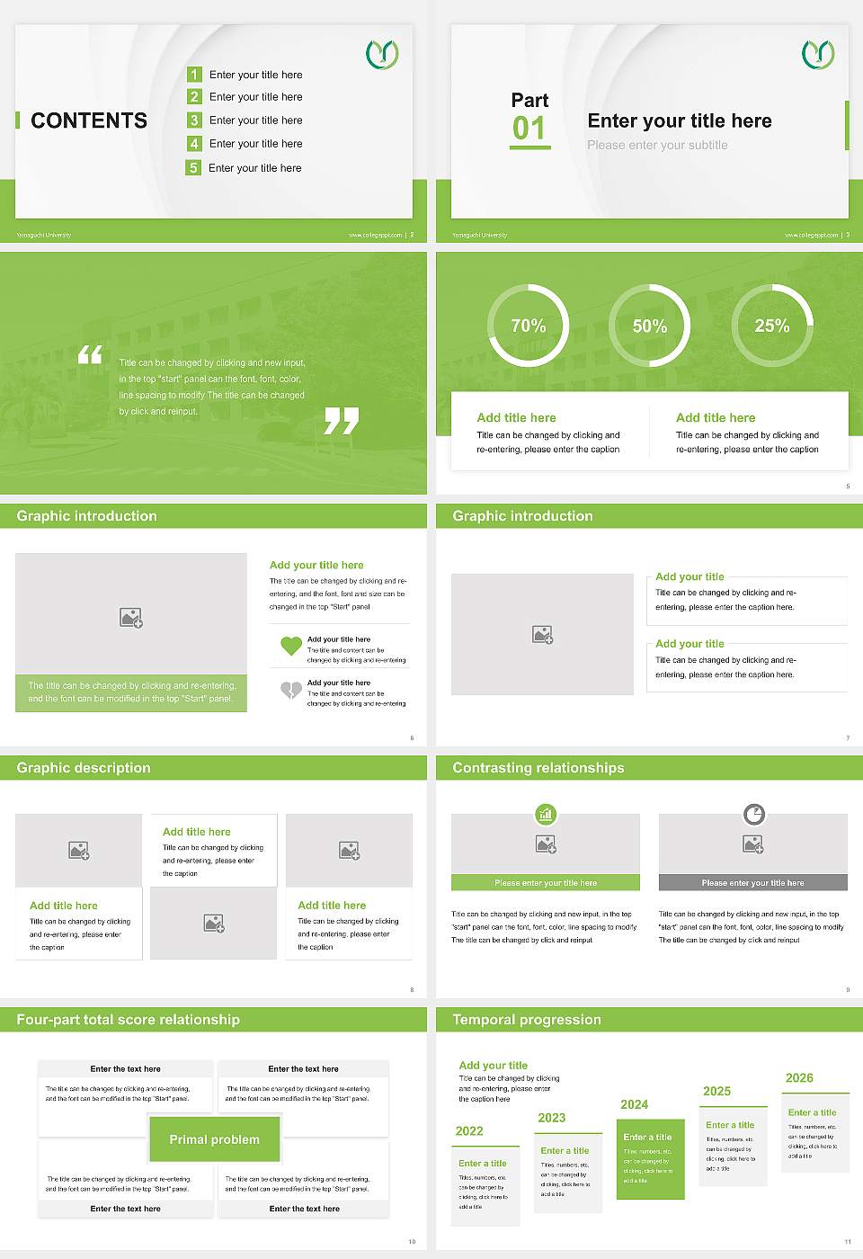 Yamaguchi University Thesis Proposal/Graduation Defense PPT Template16:9 ratio PPT effect preview image2