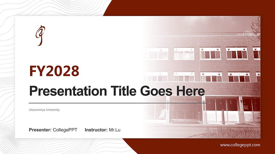 Utsunomiya University Academic Presentation/Research Findings Report PPT Template16:9 ratio PPT effect preview image