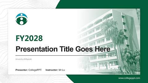 University of Miyazaki Academic Presentation/Research Findings Report PPT Template