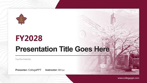 Toyo Eiwa University Academic Presentation/Research Findings Report PPT Template