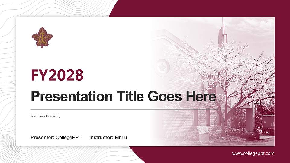 Toyo Eiwa University Academic Presentation/Research Findings Report PPT Template16:9 ratio PPT effect preview image