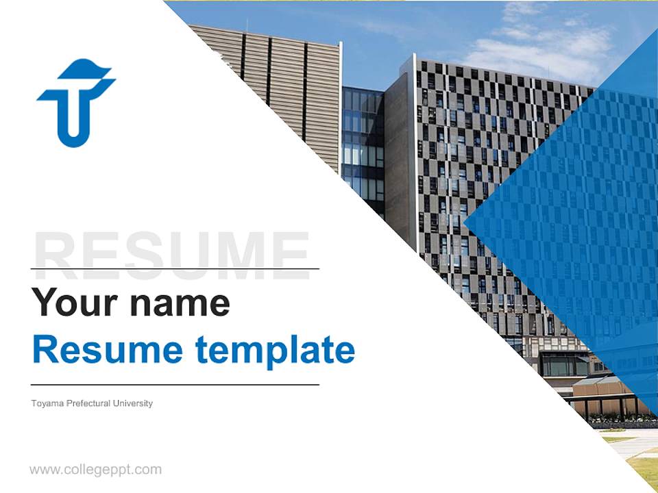 Toyama Prefectural University Resume PPT Template4:3 ratio PPT effect preview image5