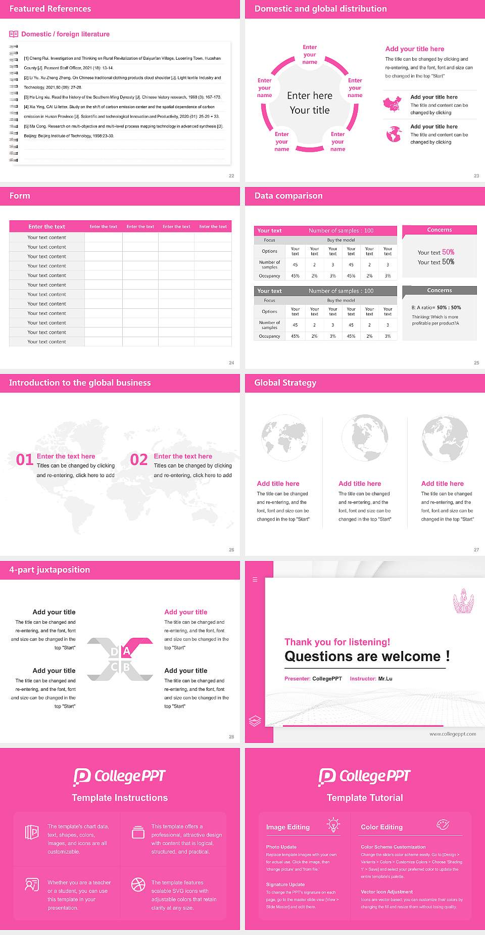 Tokyo University of Foreign Studies Thesis Proposal/Graduation Defense PPT Template4:3 ratio PPT effect preview image4