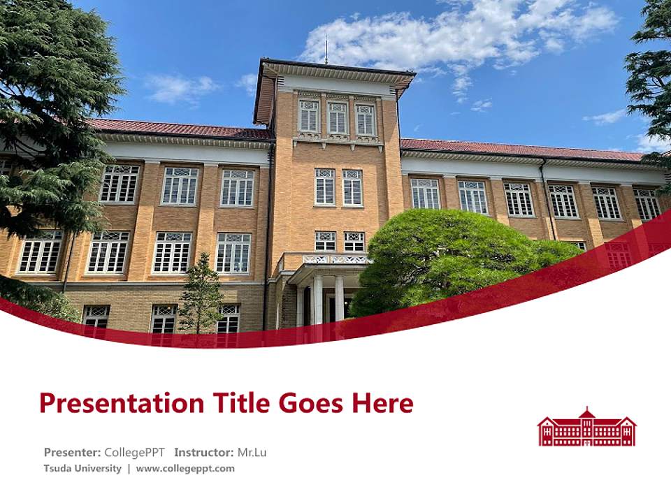 Tsuda University Course/Courseware Creation PPT Template4:3 ratio PPT effect preview image5