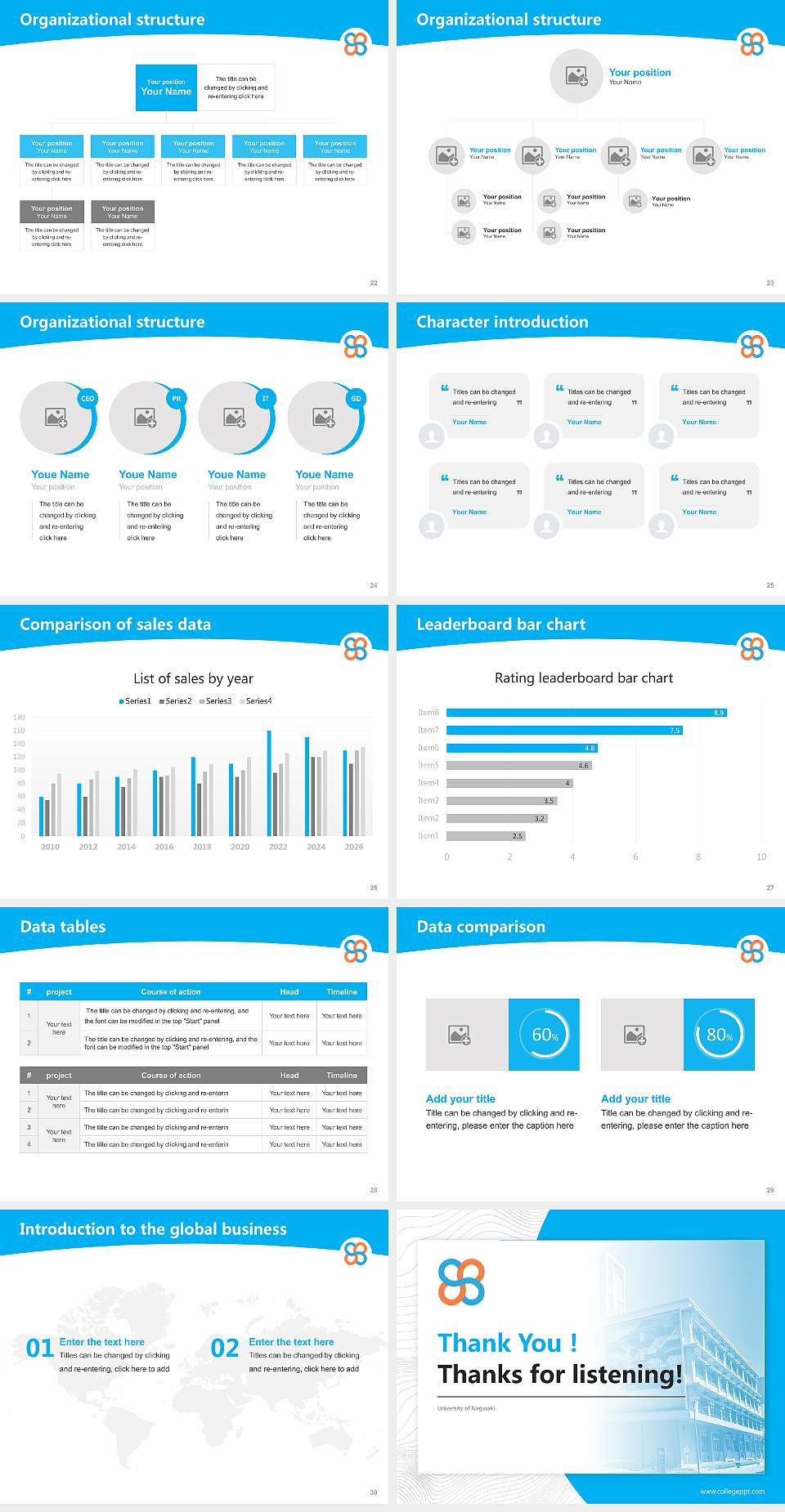 University of Nagasaki Academic Presentation/Research Findings Report PPT Template4:3 ratio PPT effect preview image4