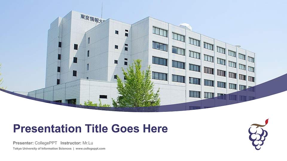Tokyo University of Information Sciences Course/Courseware Creation PPT Template16:9 ratio PPT effect preview image