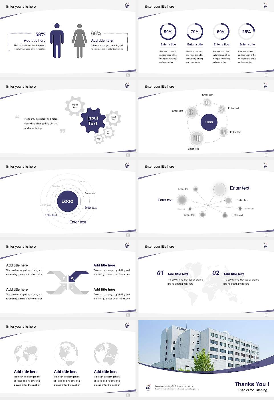 Tokyo University of Information Sciences Course/Courseware Creation PPT Template16:9 ratio PPT effect preview image4