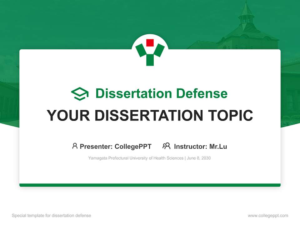 Yamagata Prefectural University of Health Sciences Graduation Thesis Defense PPT Template4:3 ratio PPT effect preview image7