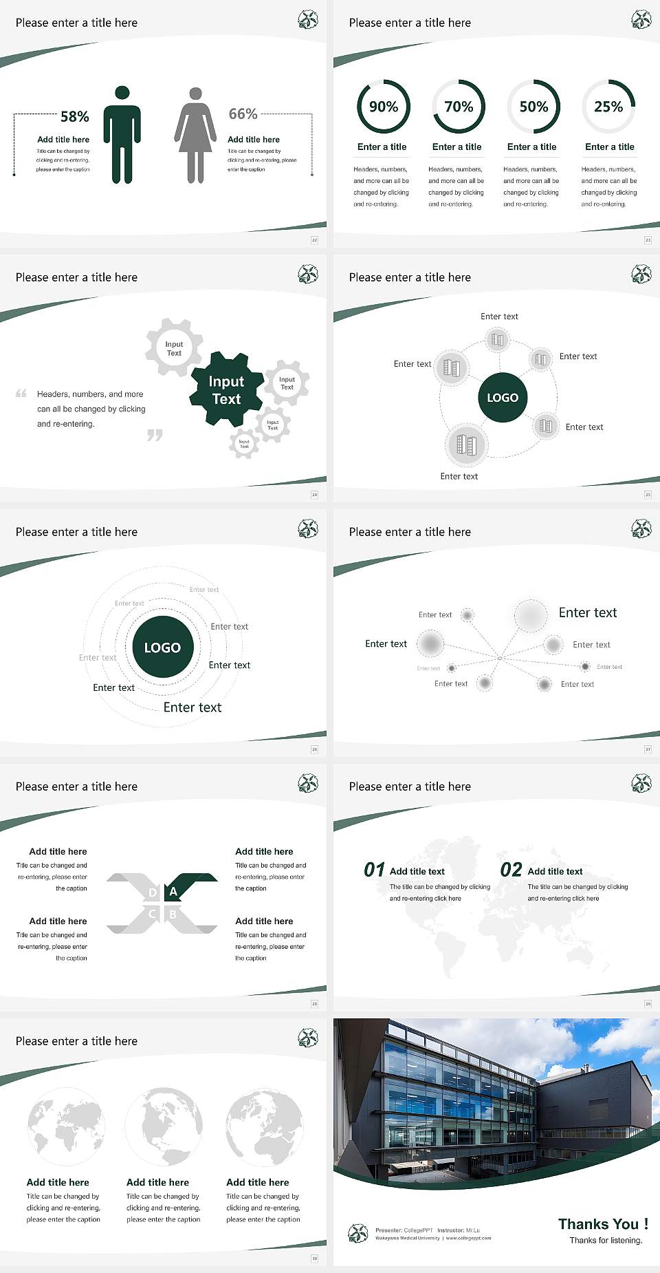 Wakayama Medical University Course/Courseware Creation PPT Template4:3 ratio PPT effect preview image4