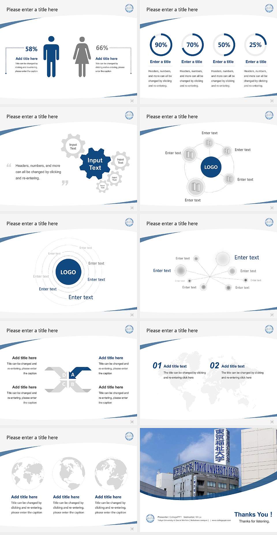 Tokyo University of Social Welfare（Ikebukuro campus） Course/Courseware Creation PPT Template4:3 ratio PPT effect preview image4