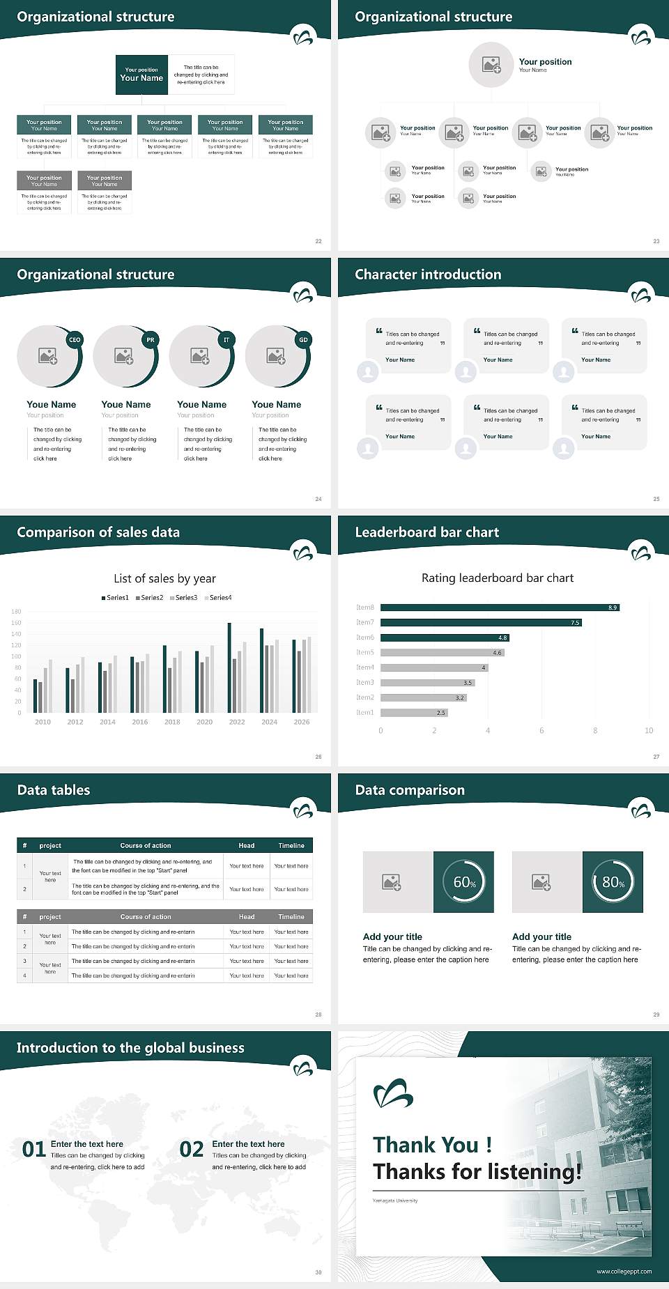 Yamagata University Academic Presentation/Research Findings Report PPT Template4:3 ratio PPT effect preview image4