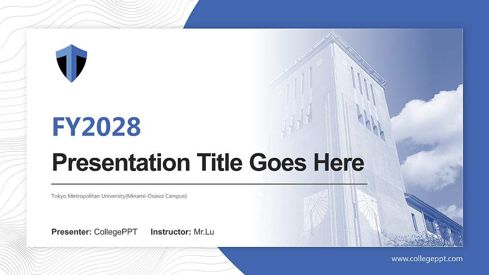Tokyo Metropolitan University(Minami-Osawa Campus) Academic Presentation/Research Findings Report PPT Template16:9 ratio PPT effect preview image