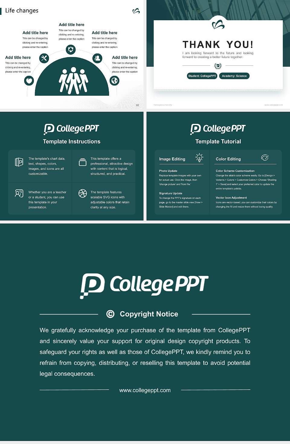 Yamagata University National Scholarship Defense PPT Template4:3 ratio PPT effect preview image4