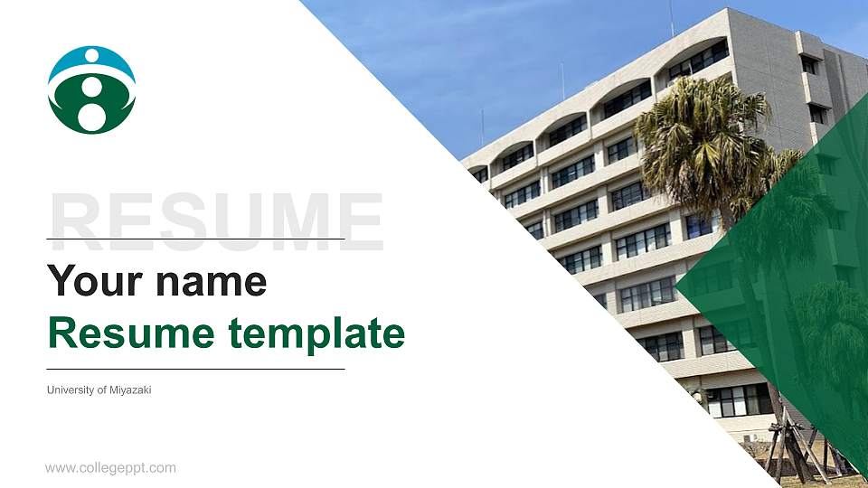 University of Miyazaki Resume PPT Template16:9 ratio PPT effect preview image